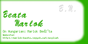 beata marlok business card